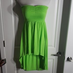 NWOT Lime Green Strapless High-low Dress